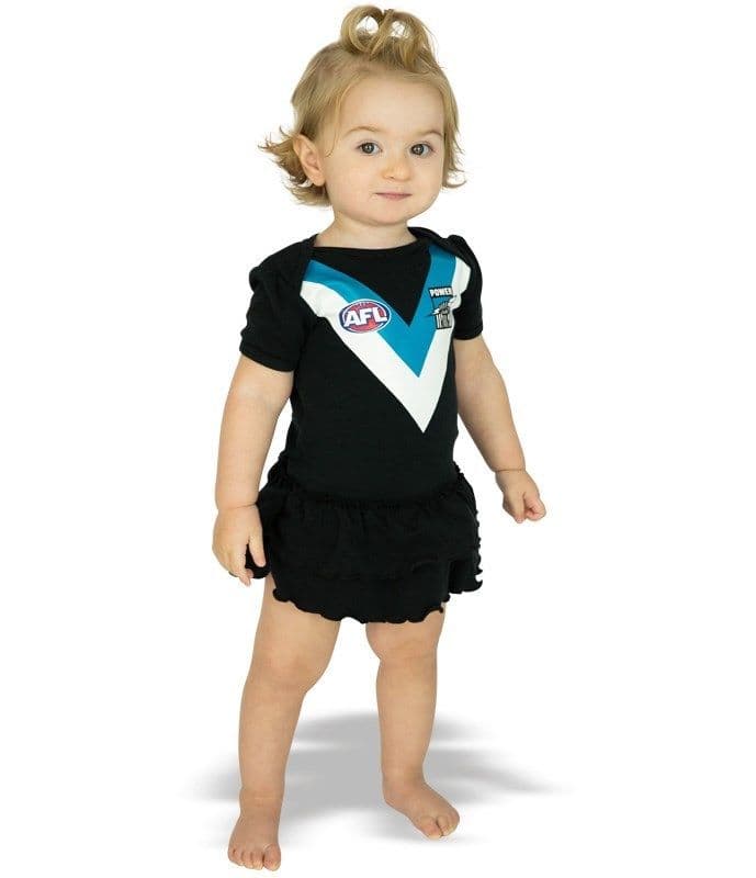 Port Adelaide Power Girls Tutu Baby Footysuit