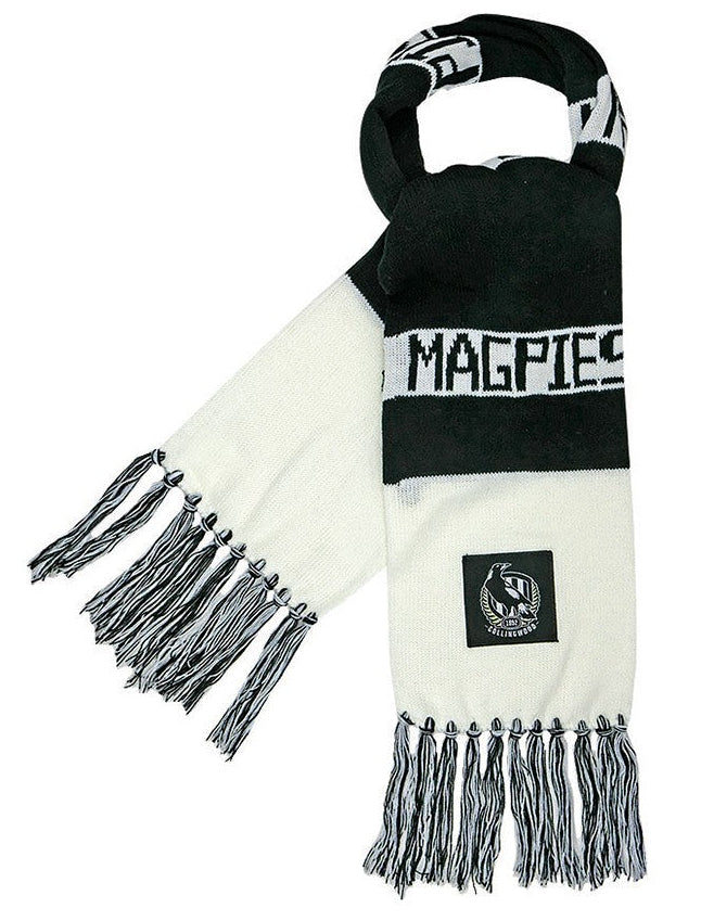 Collingwood Magpies 2026 AFL Mens Traditional Bar Scarf Collingwood Magpies 2026 AFL Mens Traditional Bar Scarf
