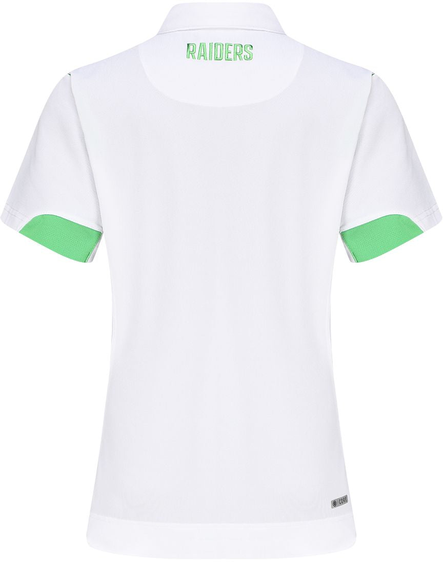 Canberra Raiders 2024 NRL Ladies White Polo Shirt Canberra Raiders 2024 NRL Ladies White Polo Shirt