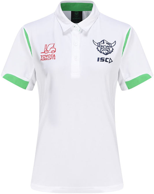 Canberra Raiders 2024 NRL Ladies White Polo Shirt Canberra Raiders 2024 NRL Ladies White Polo Shirt