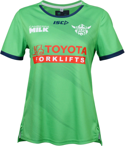 Canberra Raiders 2024 NRL Ladies Green Training Shirt Canberra Raiders 2024 NRL Ladies Green Training Shirt