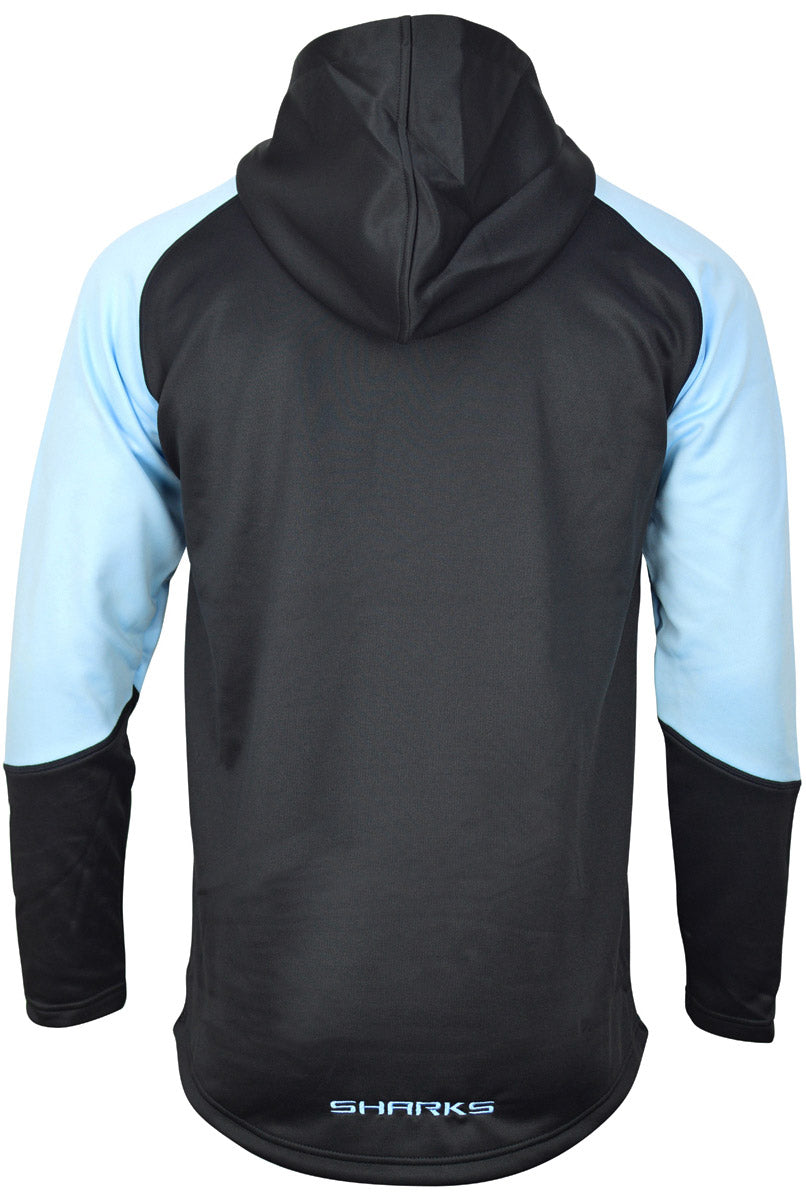 Cronulla Sharks NRL Mens 1/4 Zip Warm Up Fleece Hoody Cronulla Sharks NRL Mens 1/4 Zip Warm Up Fleece Hoody