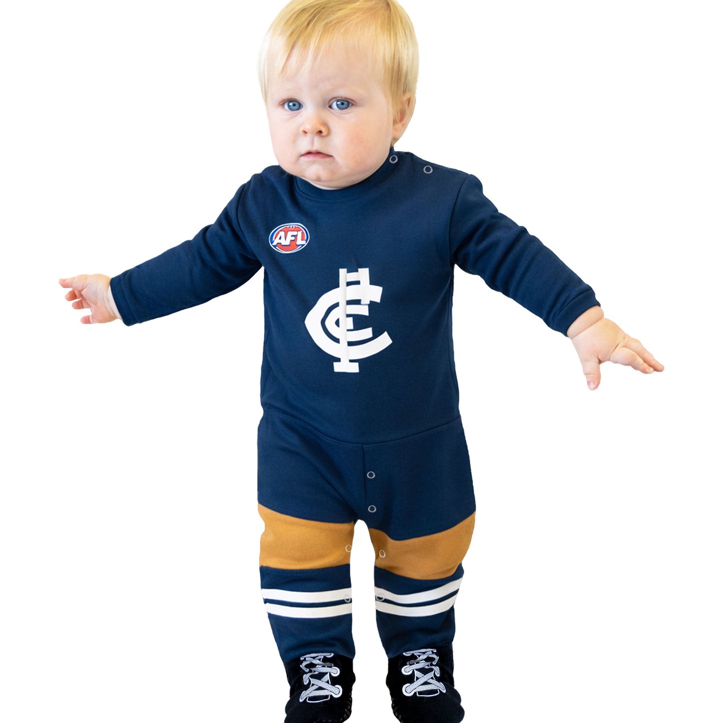 Carlton Blues 2026 AFL Toddler Infant Zip Footysuit Carlton Blues 2026 AFL Toddler Infant Zip Footysuit