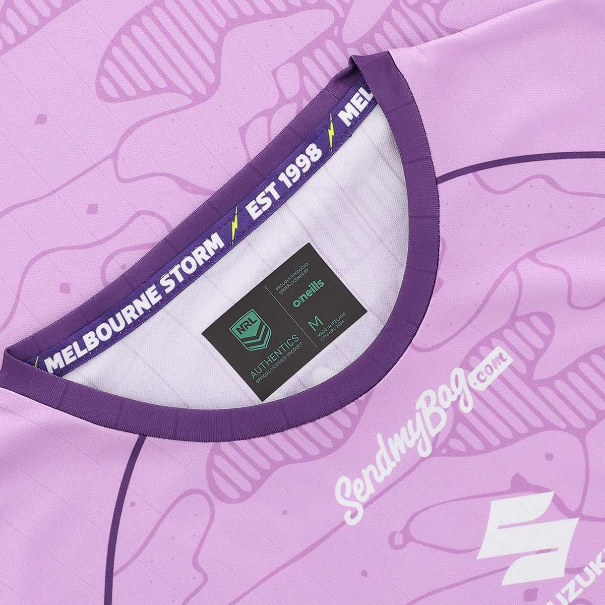 Melbourne Storm 2026 NRL Mens Lilac Training Shirt Melbourne Storm 2026 NRL Mens Lilac Training Shirt