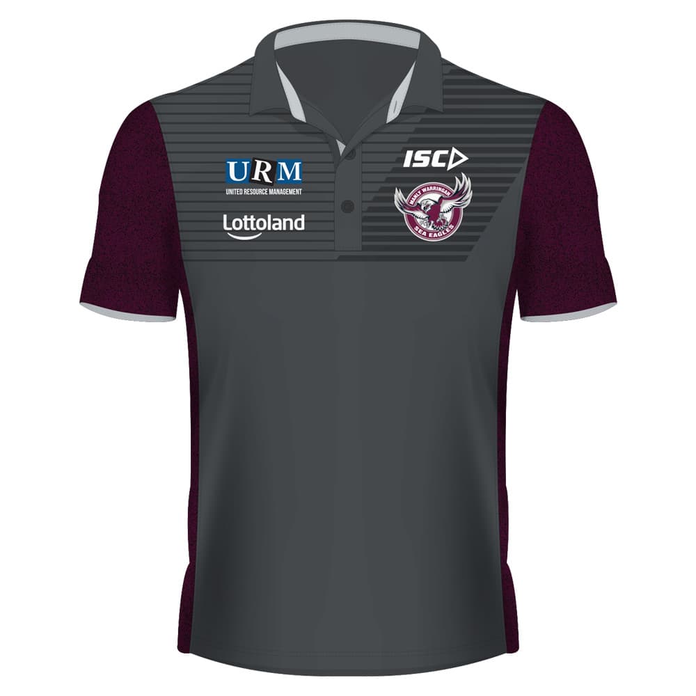 Manly Sea Eagles NRL ISC Carbon Media Polo Shirt