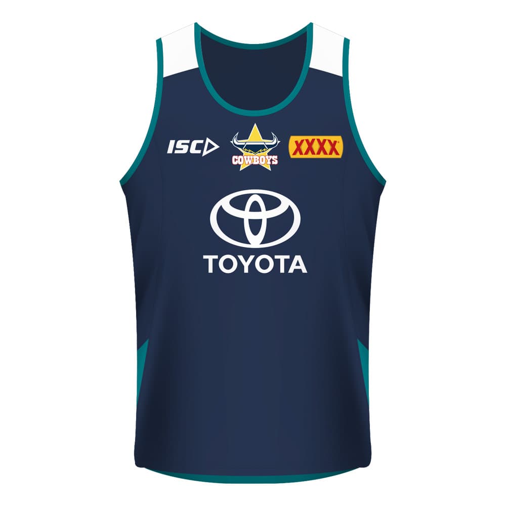 North Queensland Cowboys Navy Training Singlet