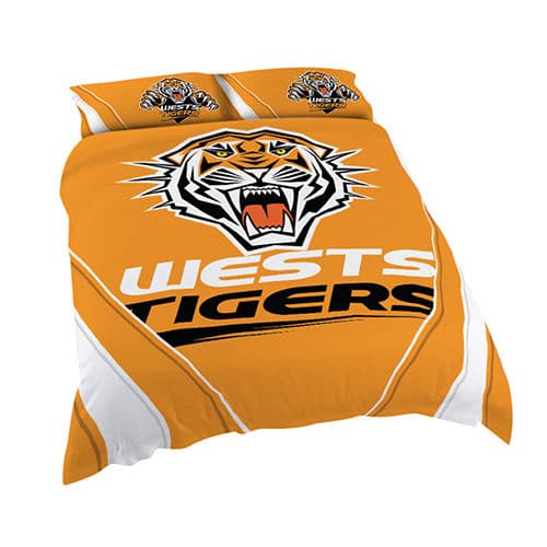 Wests Tigers NRL Double Quilt Cover Set Wests Tigers NRL Double Quilt Cover Set
