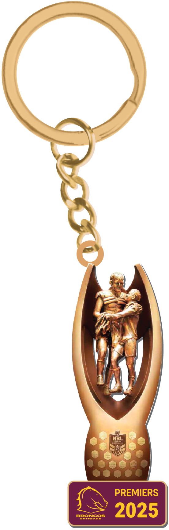 Brisbane Broncos 2025 Premiers 3D Trophy Keyring  *PRESALE* Brisbane Broncos 2025 Premiers 3D Trophy Keyring  *PRESALE*