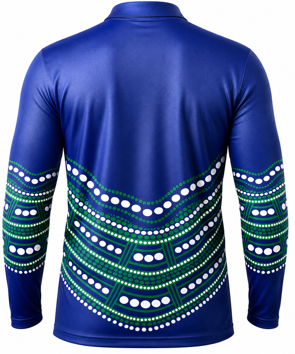 New Zealand Warriors NRL Mens Karumba Indigenous Fishing Shirt New Zealand Warriors NRL Mens Karumba Indigenous Fishing Shirt