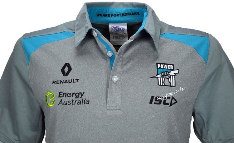 Port Adelaide Power Grey Media Polo Shirt