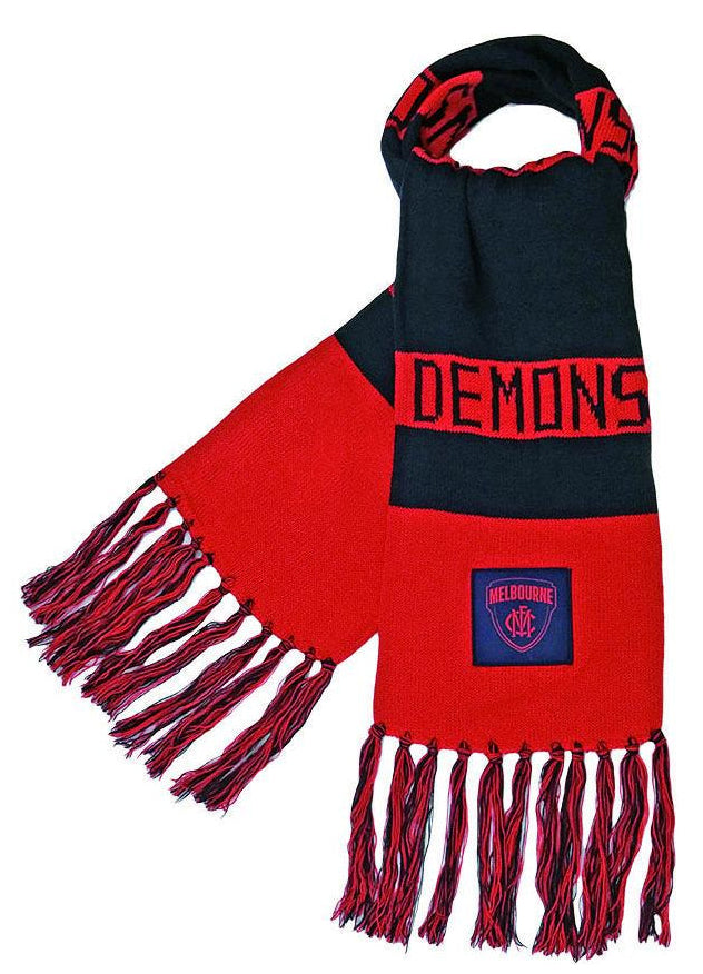 Melbourne Demons 2026 AFL Mens Traditional Bar Scarf Melbourne Demons 2026 AFL Mens Traditional Bar Scarf