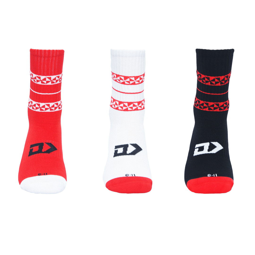 Tonga 2026 NRL Mens 3 Pack Crew Socks