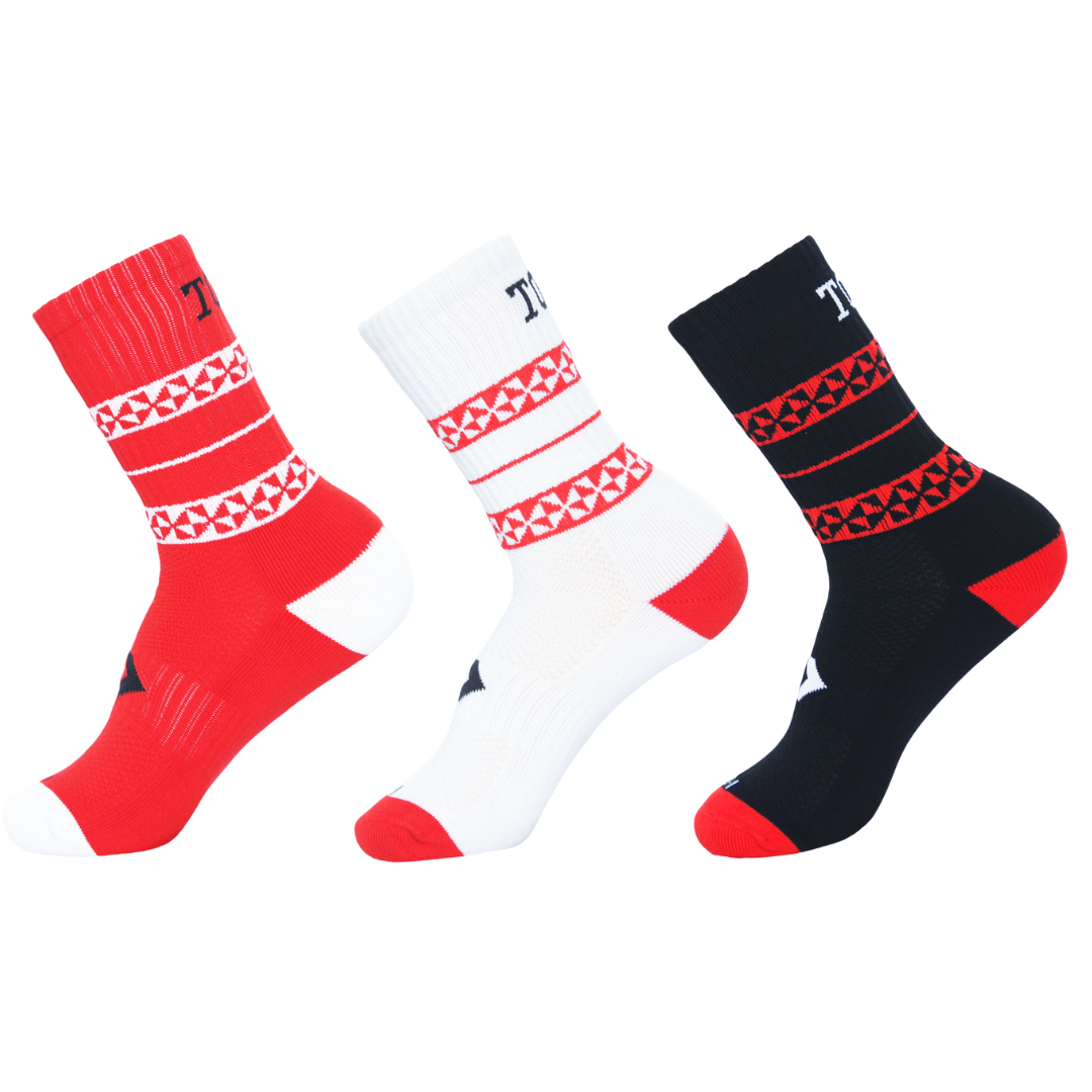 Tonga 2026 NRL Mens 3 Pack Crew Socks
