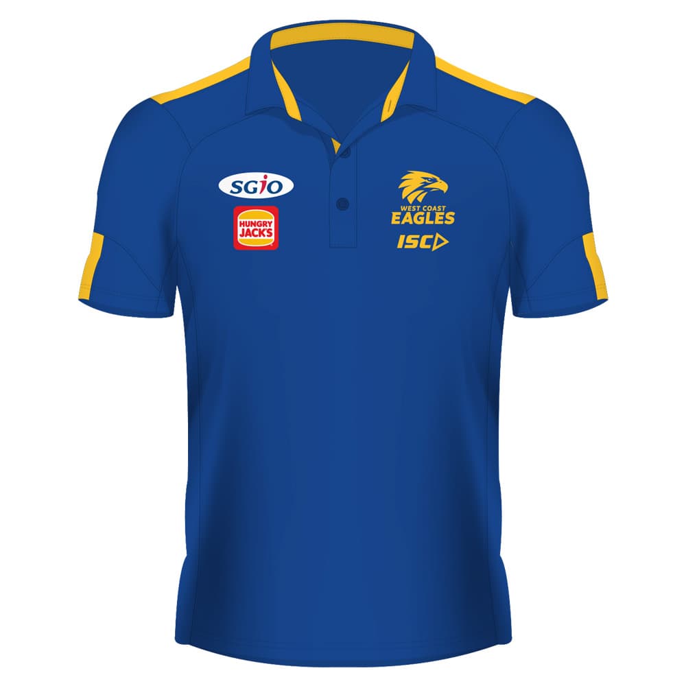 West Coast Eagles AFL ISC Royal Players Polo Shirt