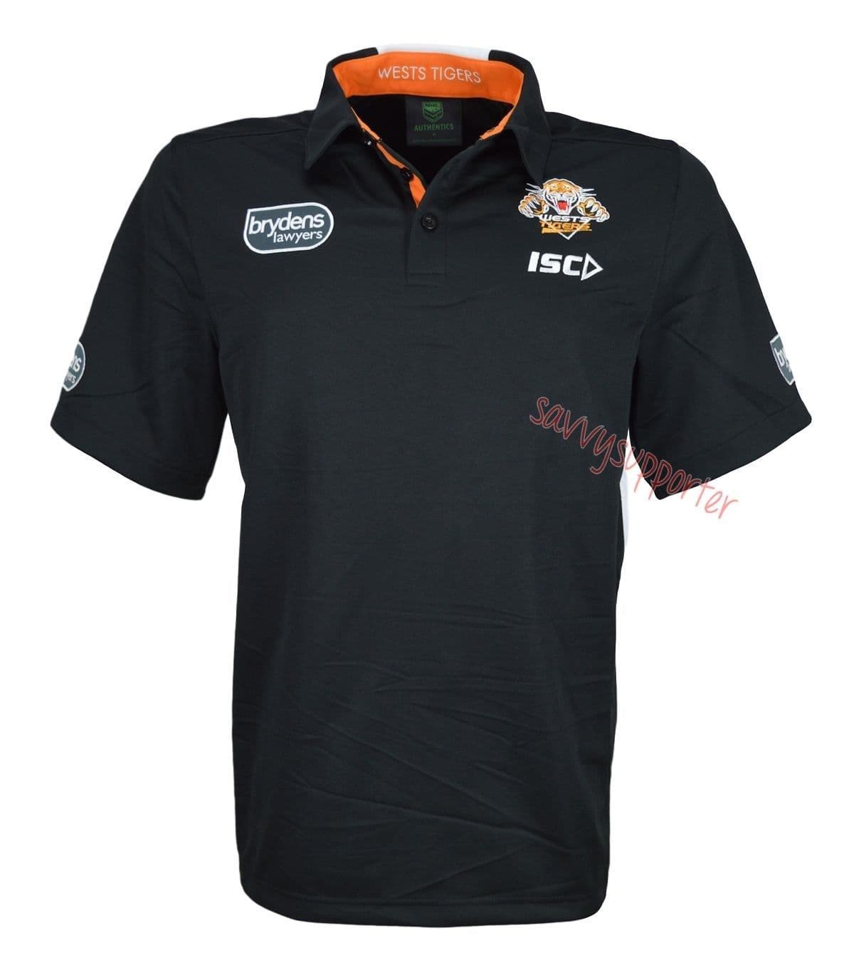 Wests Tigers Black Players Polo Shirt