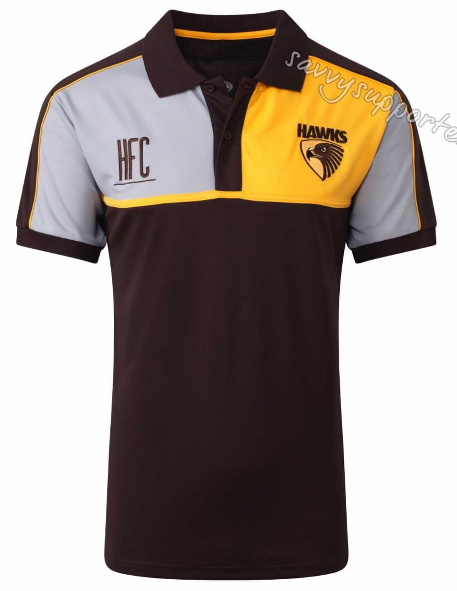 Hawthorn Hawks Mens AFL Premium Polo Shirt Hawthorn Hawks Mens AFL Premium Polo Shirt
