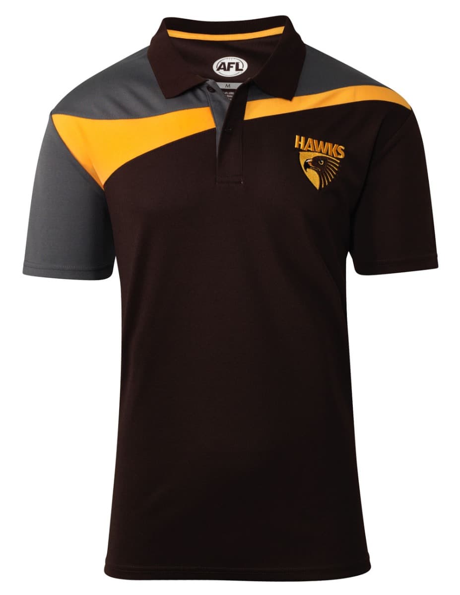 Hawthorn Hawks Mens AFL Premium Polo Shirt Hawthorn Hawks Mens AFL Premium Polo Shirt