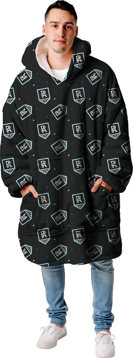 Port Adelaide Power AFL Adults Oversized Flanket, Snugget, Onesie Hoody