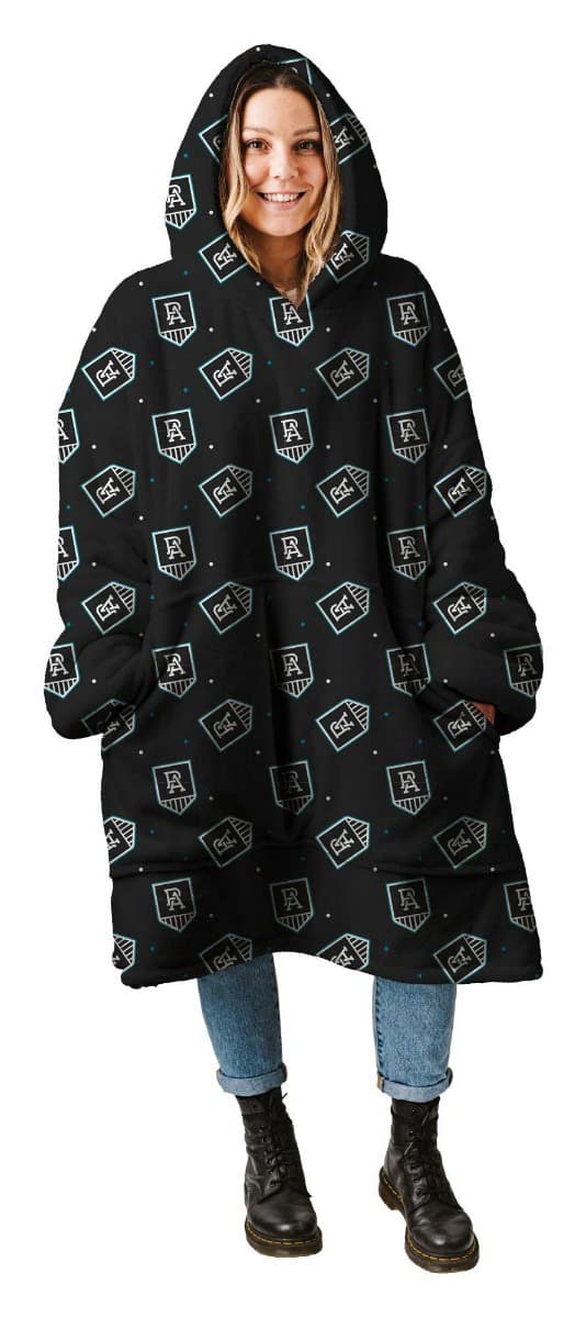 Port Adelaide Power AFL Adults Oversized Flanket, Snugget, Onesie Hoody