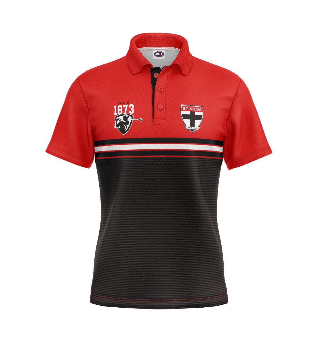 St Kilda Saints 2025 AFL Mens Sandman Golf Polo Shirt