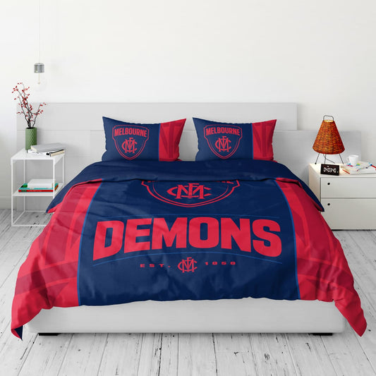 Melbourne Demons AFL 2025 Double Quilt Cover Set Melbourne Demons AFL 2025 Double Quilt Cover Set