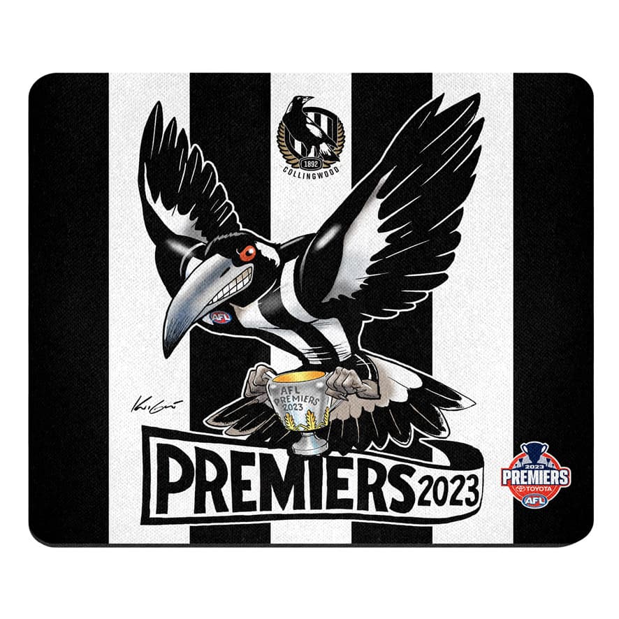 Collingwood Magpies 2023 AFL Premiers Mark Knight Mousemat