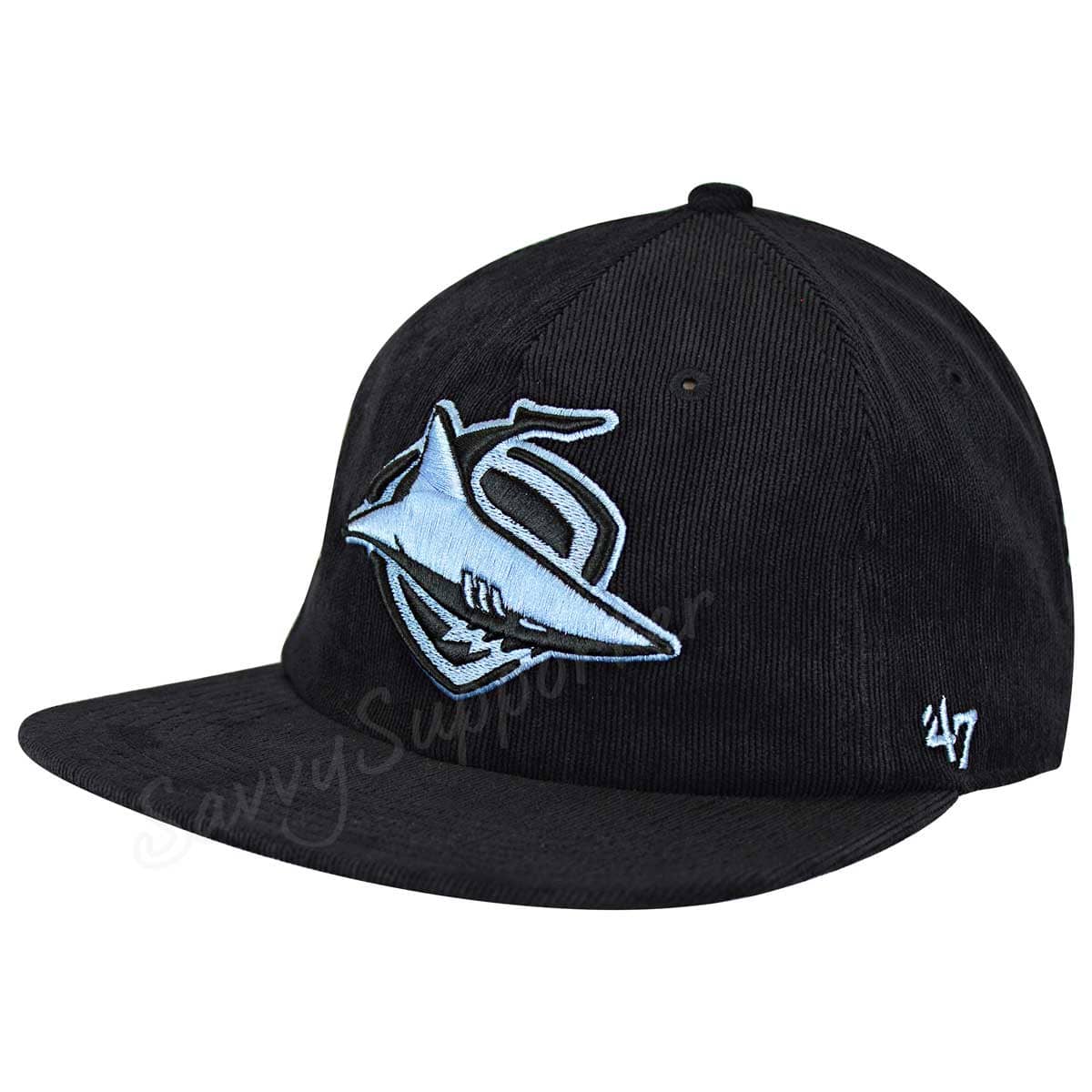 Cronulla Sharks Black Kingsley '47 Captain RL Cap Cronulla Sharks Black Kingsley '47 Captain RL Cap