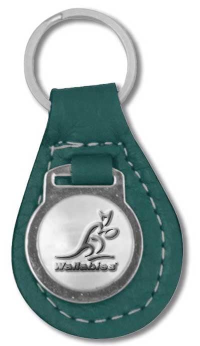 Australian Wallabies Leather Keyring