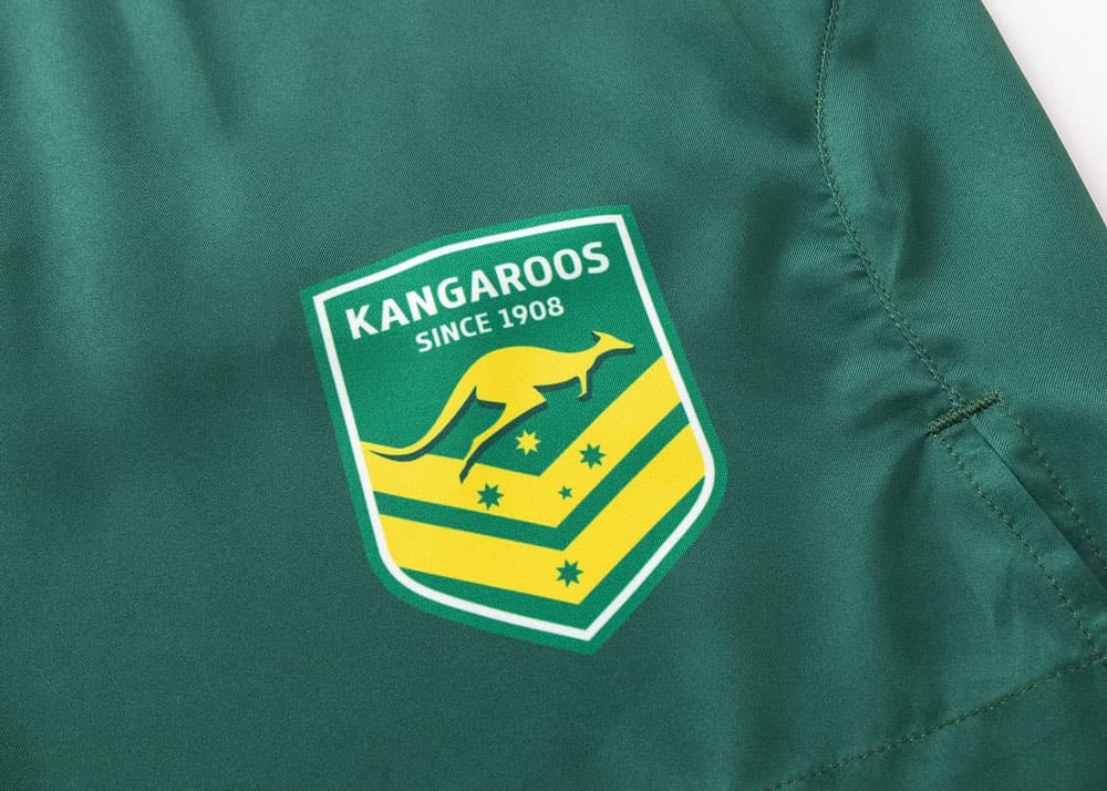 Australian Kangaroos 2025 NRL Mens Green Performance Gym Shorts