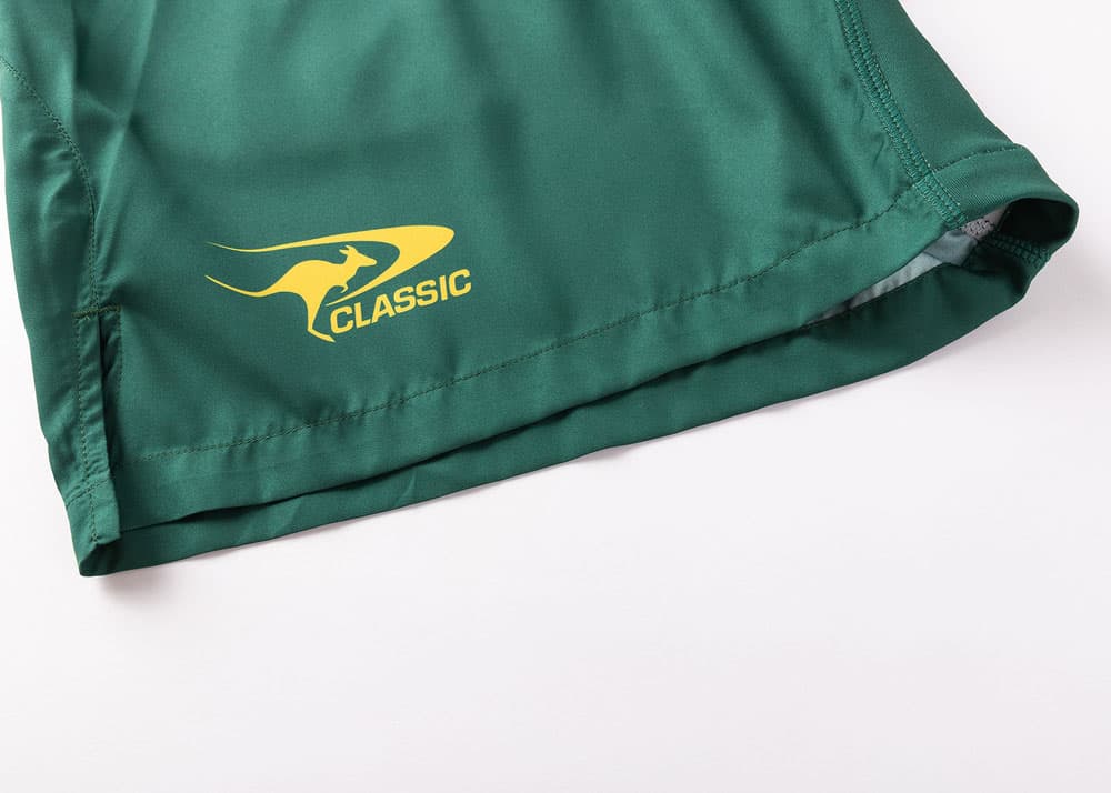 Australian Kangaroos 2025 NRL Mens Green Performance Gym Shorts