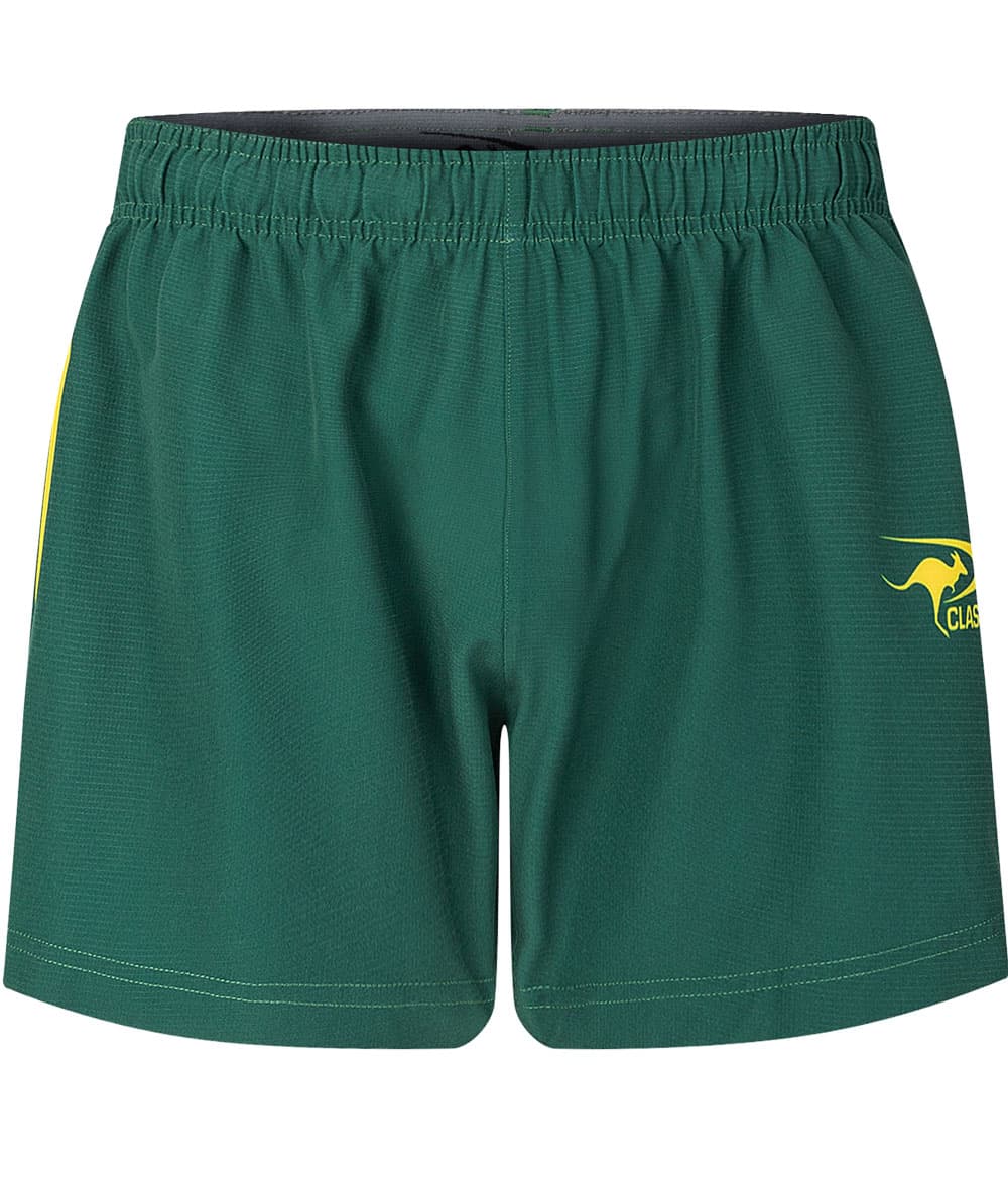 Australian Kangaroos 2025 NRL Mens Green Performance Gym Shorts