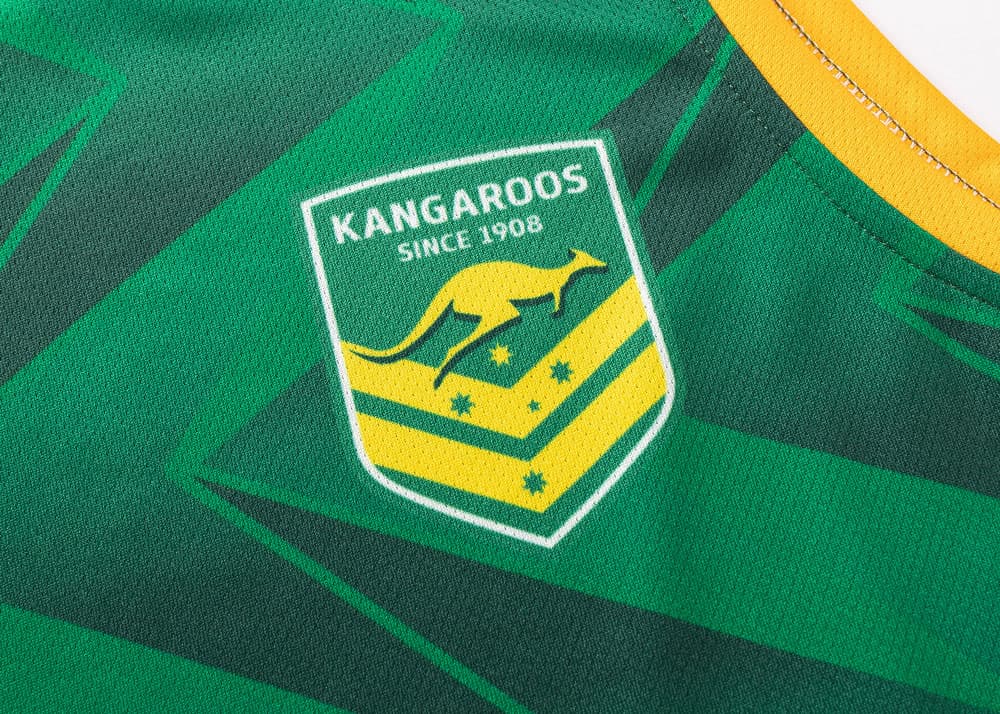 Australian Kangaroos 2025 NRL Mens Green Training Singlet