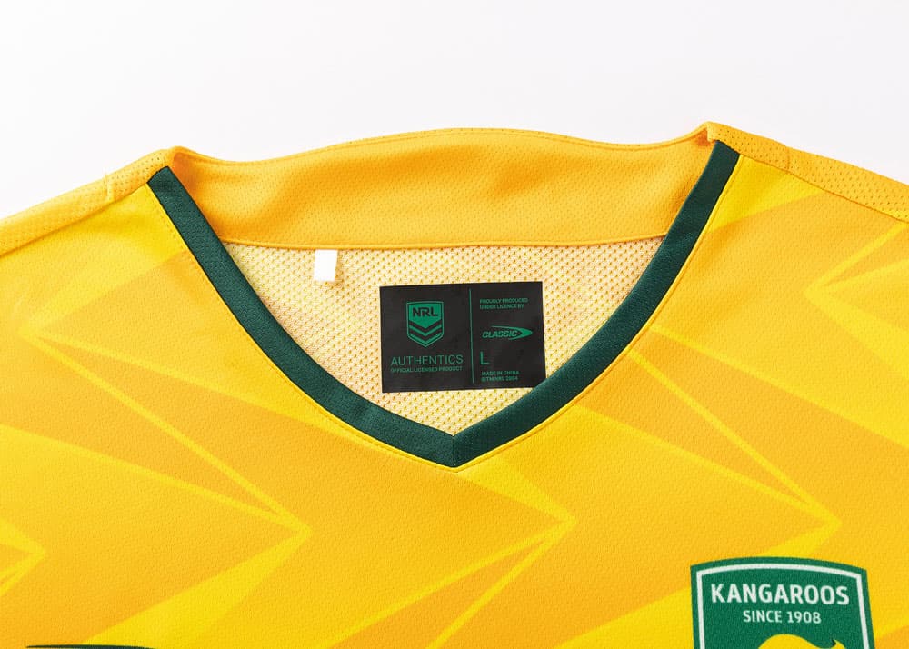 Australian Kangaroos 2025 NRL Mens Yellow Training Shirt