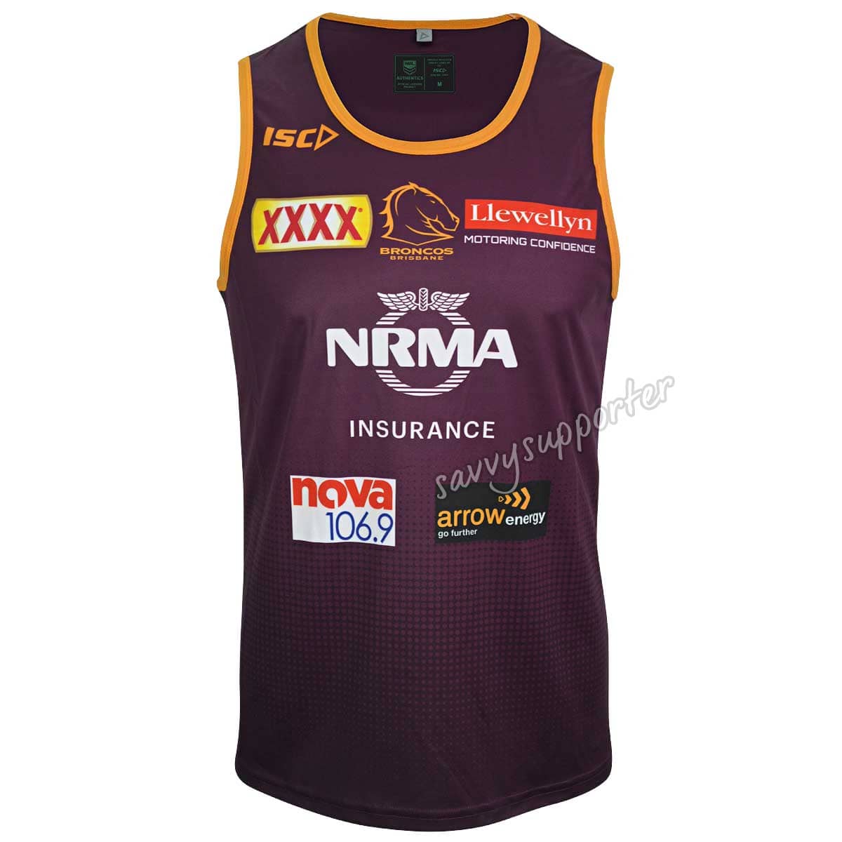 Brisbane Broncos NRL Maroon Mens Training Singlet Brisbane Broncos NRL Maroon Mens Training Singlet