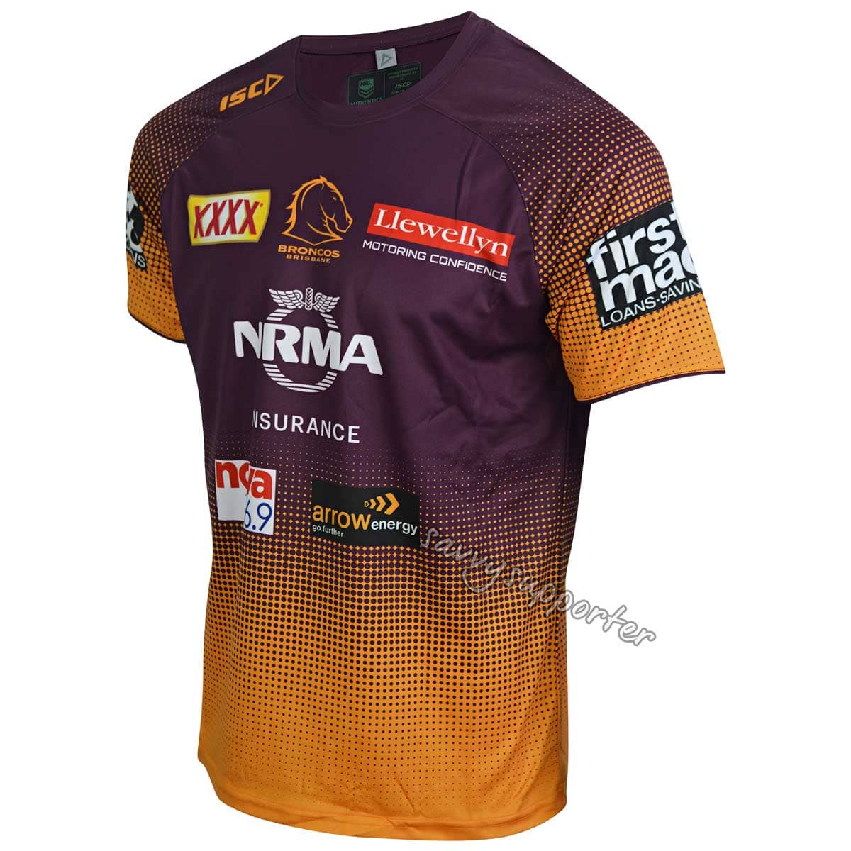 Brisbane Broncos NRL Maroon / Amber Training Shirt