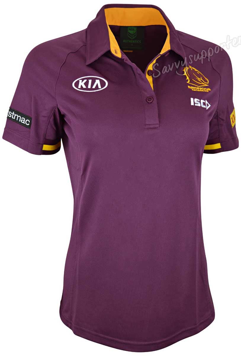 Brisbane Broncos NRL Ladies Media Polo Shirt