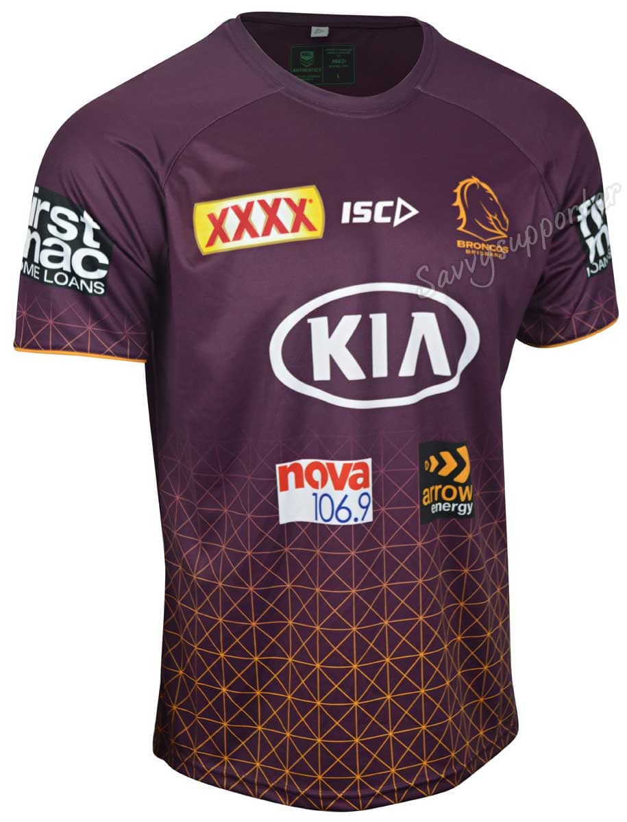 Brisbane Broncos NRL Maroon Mens Training Shirt