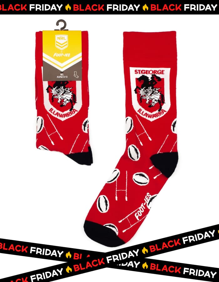 St George Dragons NRL Goal Post Logo Socks