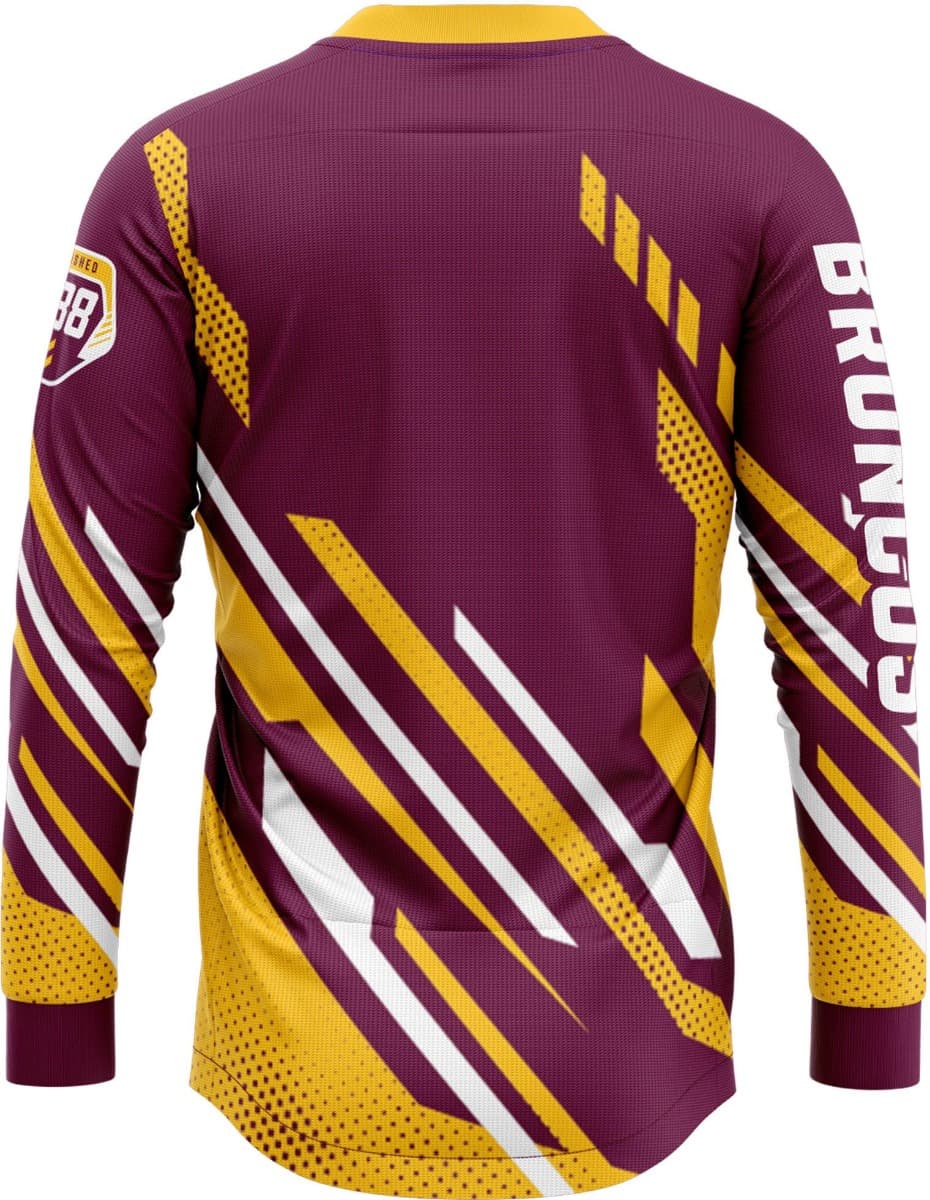 Brisbane Broncos NRL Mens Motor Cross MX Jersey Brisbane Broncos NRL Mens Motor Cross MX Jersey