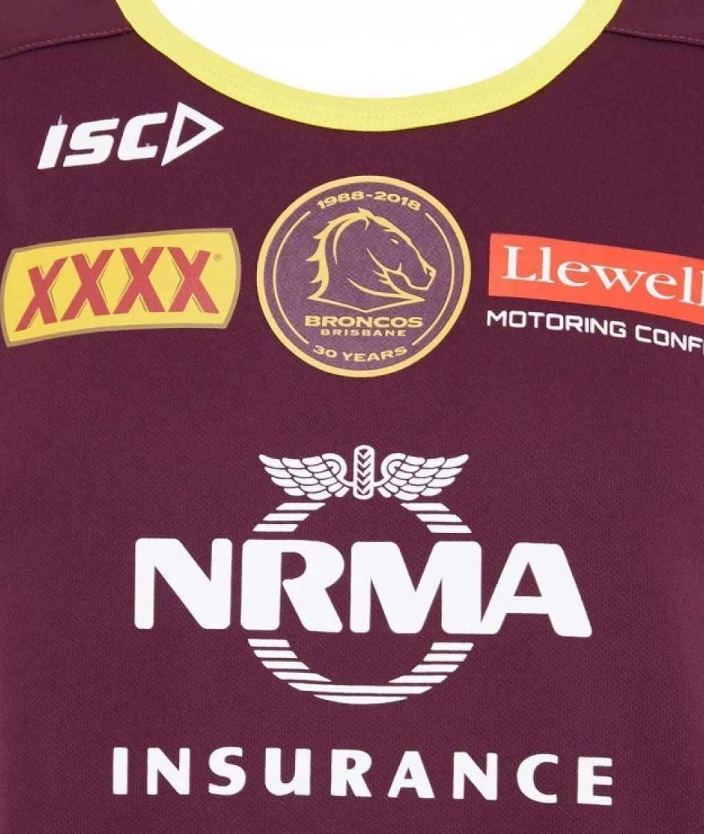 Brisbane Broncos NRL Mens Maroon Training Singlet Brisbane Broncos NRL Mens Maroon Training Singlet