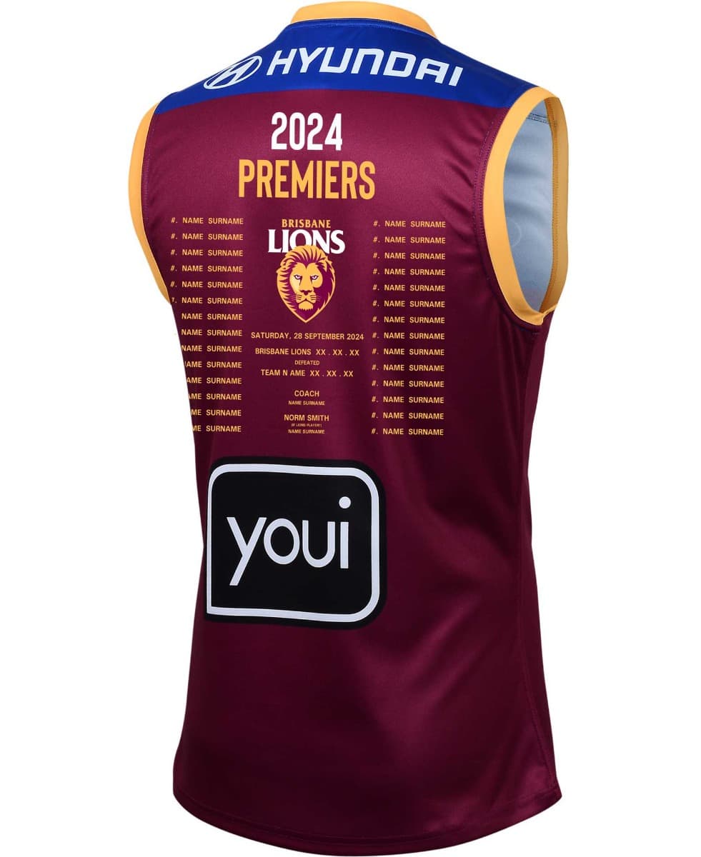 Brisbane Lions 2024 AFL Mens Premiers Guernsey