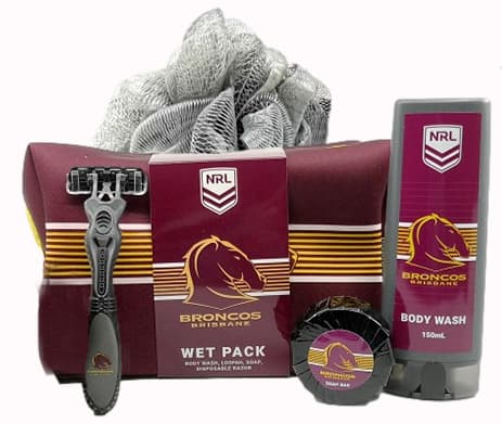 Brisbane Broncos NRL Mens Toiletry Bag Gift Set Brisbane Broncos NRL Mens Toiletry Bag Gift Set