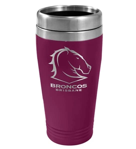 Brisbane Broncos NRL 450ml Stainless Steel Travel Mug