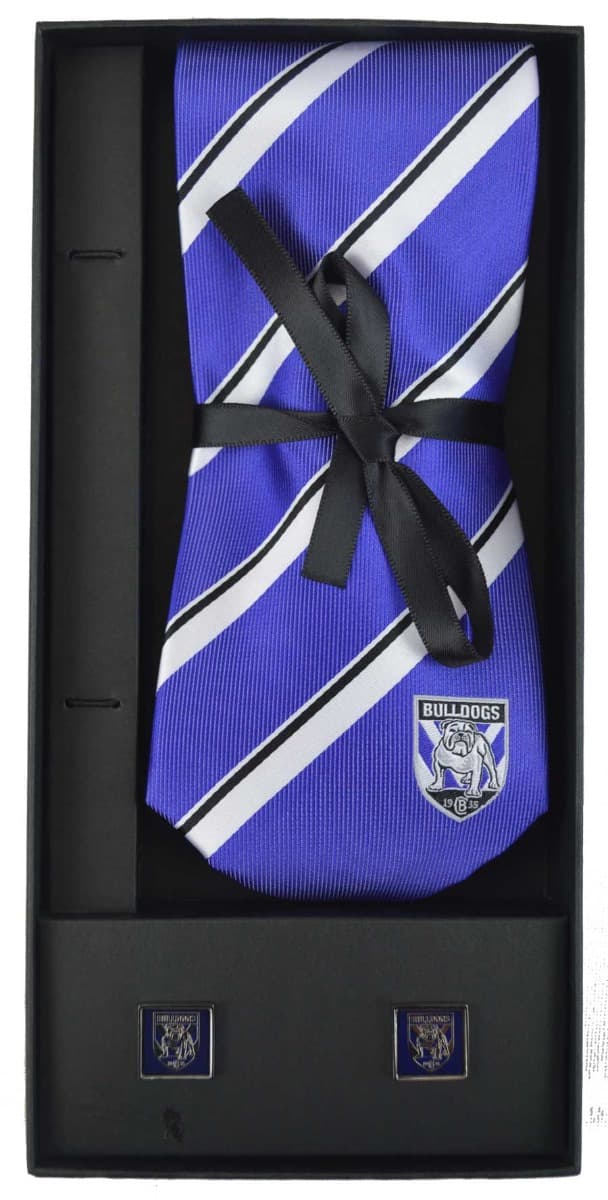 Canterbury Bulldogs NRL Cuff Links and Tie Gift Set