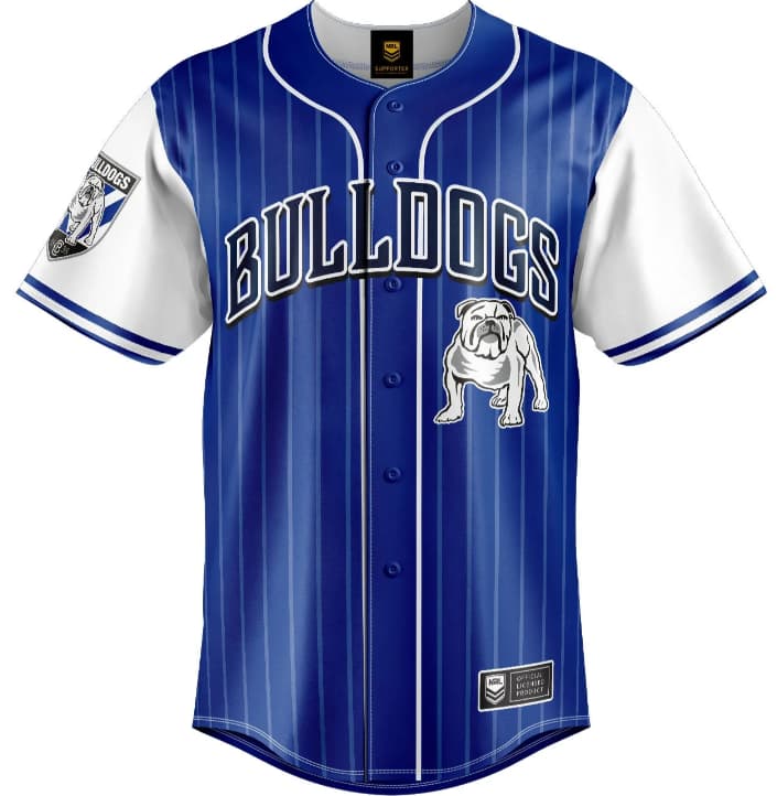 Canterbury Bulldogs NRL Mens Slugger Baseball Shirt