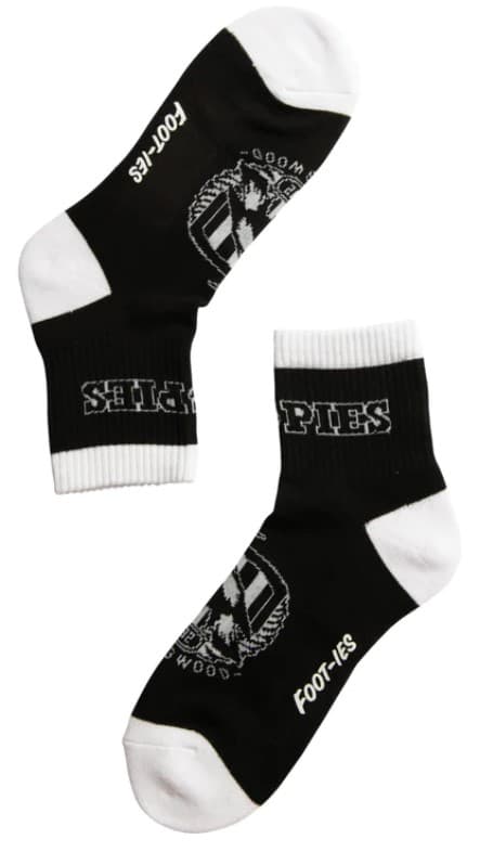 Collingwood Magpies AFL Adults Banner 2 Pack Quarter Socks