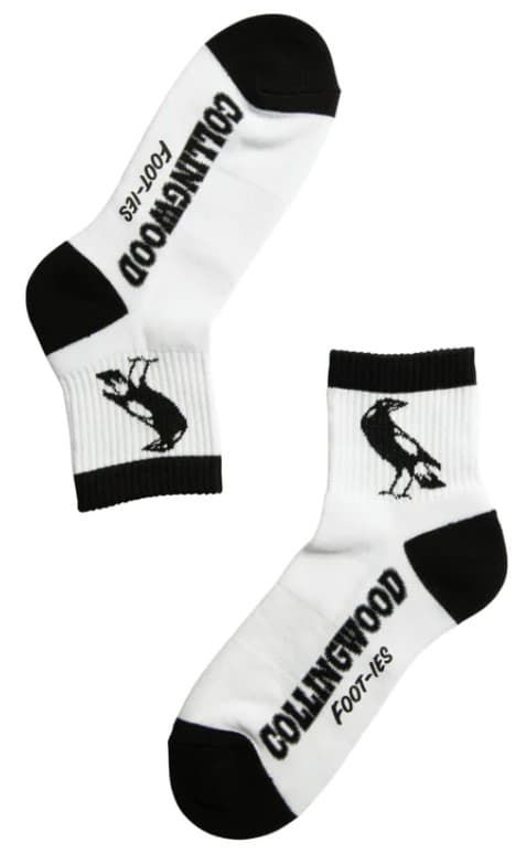 Collingwood Magpies AFL Adults Banner 2 Pack Quarter Socks