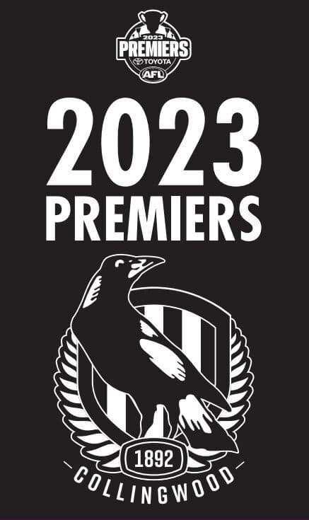 Collingwood Magpies 2023 AFL Premiers Wall Flag