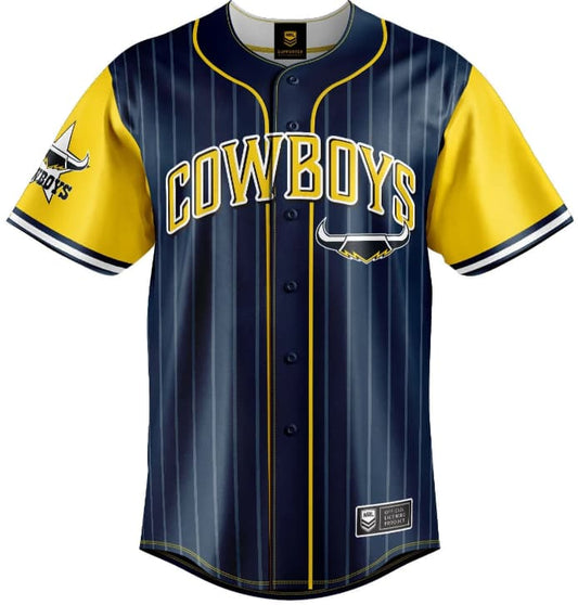 North Queensland Cowboys NRL Mens Slugger Baseball Shirt North Queensland Cowboys NRL Mens Slugger Baseball Shirt