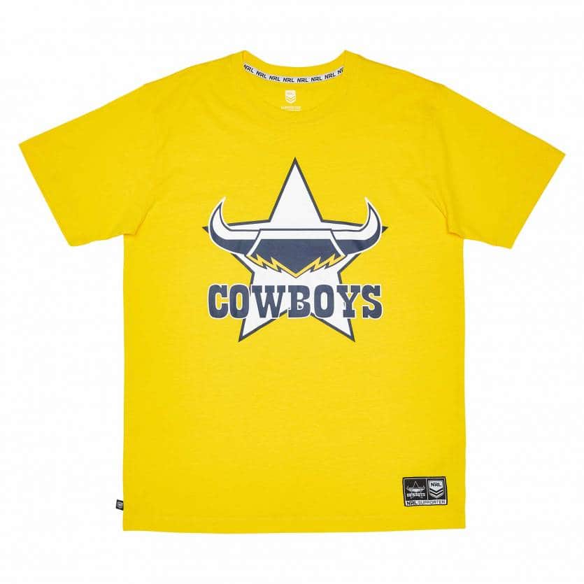 North Queensland Cowboys NRL Mens Yellow Logo Tee